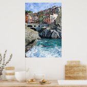 Farbenfrohe Manarola, Italien - das Cinque Terre P Poster (Küche)