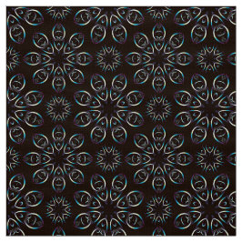 Farbenfrohe Mandala auf schwarzem Hintergrund Stoff