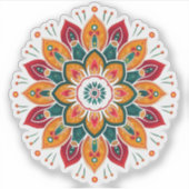 Farbenfrohe Mandala Aufkleber (Vorderseite)