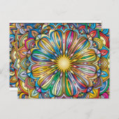 Farbenfrohe Mandala Blume Abstrakt Geometrisches M Postkarte (Vorne/Hinten)