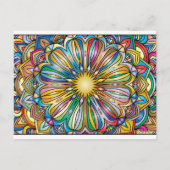 Farbenfrohe Mandala Blume Abstrakt Geometrisches M Postkarte (Rückseite)
