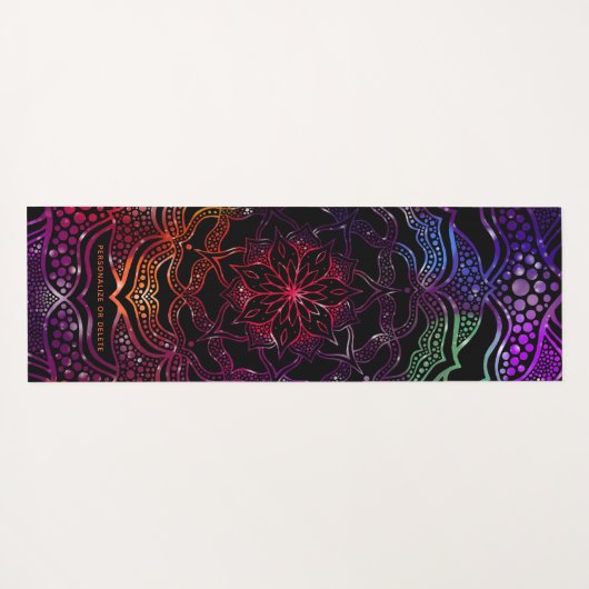 Farbenfrohe Mandala Blume Boho Stilvoll fröhlich C Yogamatte (Rückseite (Horizontal))