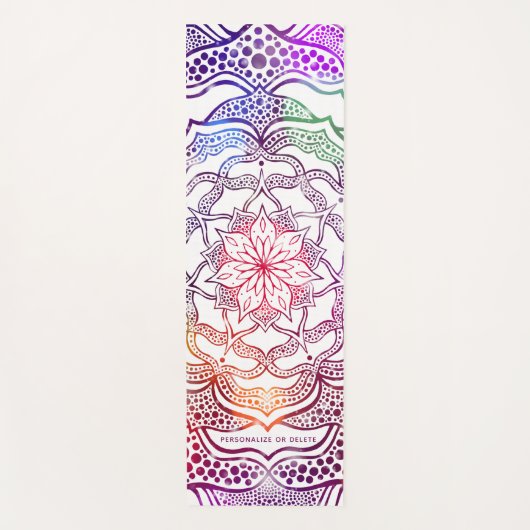 Farbenfrohe Mandala Blume Boho Stilvoll fröhlich C Yogamatte (Vorderseite)