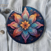 Farbenfrohe Mandala Blume Design Button (Beispiel)