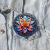 Farbenfrohe Mandala Blume Design Button (Beispiel)