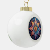 Farbenfrohe Mandala Blume Design Keramik Kugel-Ornament (Links)
