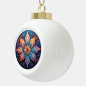 Farbenfrohe Mandala Blume Design Keramik Kugel-Ornament (Rechts)