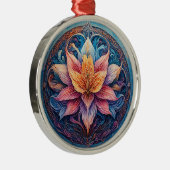 Farbenfrohe Mandala Blume Design Ornament Aus Metall (Rechts)