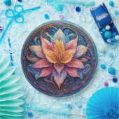 Farbenfrohe Mandala Blume Design Pappteller (Party)