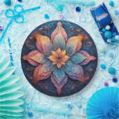 Farbenfrohe Mandala Blume Design Pappteller (Party)