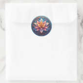 Farbenfrohe Mandala Blume Design Runder Aufkleber (Tasche)