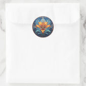 Farbenfrohe Mandala Blume Design Runder Aufkleber (Tasche)