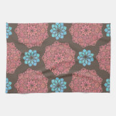 Farbenfrohe Mandala-Blume Geschirrtuch (Horizontal)