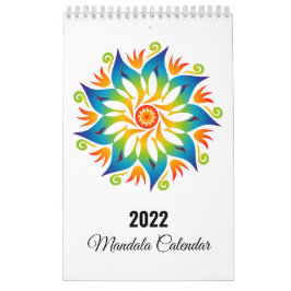 Farbenfrohe Mandala Blume Räder 2022 Kalender