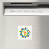 Farbenfrohe Mandala Blume Rainbow Energy Vibe Whee Magnet (In Situ (Geschirrspüler))