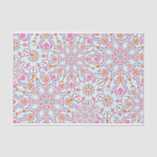 Farbenfrohe Mandala Blume Winterschneeflocken Must Seidenpapier (Vorderseite)