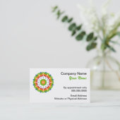 Farbenfrohe Mandala Business Cards Visitenkarte (Stehend Vorderseite)