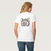 Farbenfrohe Mandala Cat Mit Monogramm anpassbar T-Shirt (Rückseite Vollansicht)