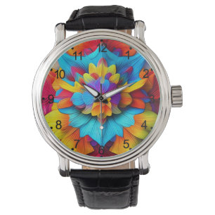 Farbenfrohe Mandala Design Armbanduhr
