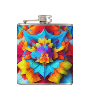 Farbenfrohe Mandala Design Flachmann