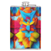 Farbenfrohe Mandala Design Flachmann (Rückseite)