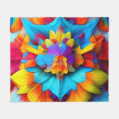Farbenfrohe Mandala Design Fleecedecke (Vorderseite (Horizontal))