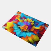 Farbenfrohe Mandala Design Fußmatte (Schrägansicht)