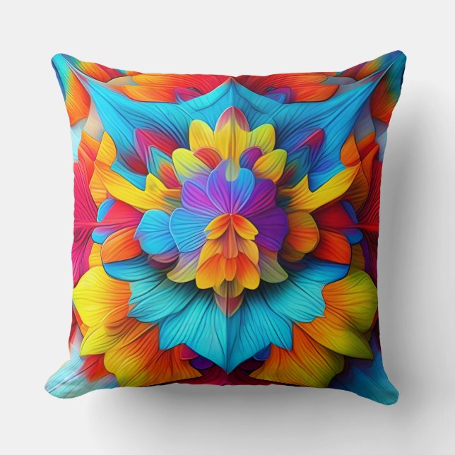 Farbenfrohe Mandala Design Kissen (Vorderseite)