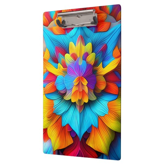 Farbenfrohe Mandala Design Klemmbrett (Links)