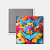 Farbenfrohe Mandala Design Magnet (Vorderseite/Rückseite)