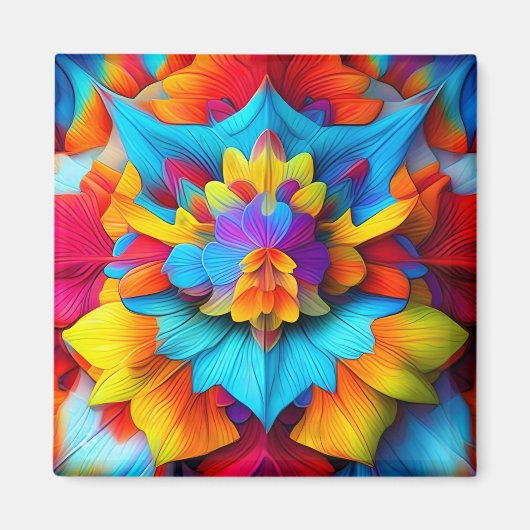 Farbenfrohe Mandala Design Magnet (Vorne)