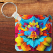 Farbenfrohe Mandala Design Schlüsselanhänger (Vorderseite)