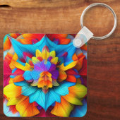 Farbenfrohe Mandala Design Schlüsselanhänger (Rückseite)