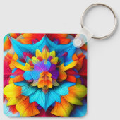 Farbenfrohe Mandala Design Schlüsselanhänger (Rückseite)
