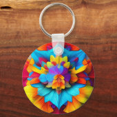 Farbenfrohe Mandala Design Schlüsselanhänger (Rückseite)