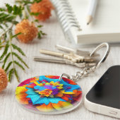 Farbenfrohe Mandala Design Schlüsselanhänger (Vorderseite rechts)