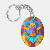 Farbenfrohe Mandala Design Schlüsselanhänger (Vorderseite links)