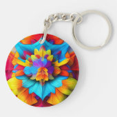 Farbenfrohe Mandala Design Schlüsselanhänger (Rückseite)