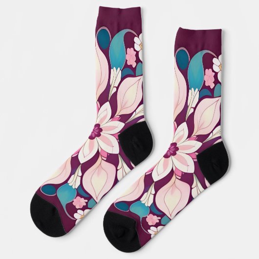 Farbenfrohe Mandala Design Socken (Linkes Detail)