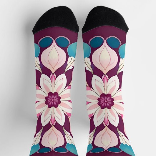 Farbenfrohe Mandala Design Socken (Oben)