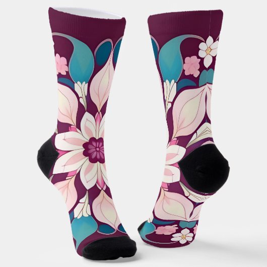 Farbenfrohe Mandala Design Socken (Gewinkelt)