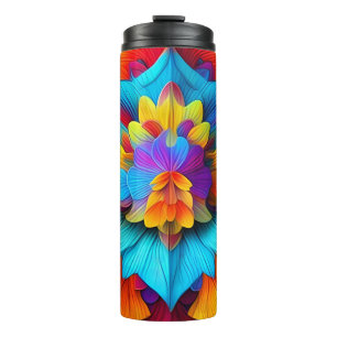 Farbenfrohe Mandala Design Thermosbecher