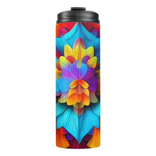 Farbenfrohe Mandala Design Thermosbecher (Vorderseite)