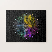 Farbenfrohe Mandala Dragonfly Puzzle (Horizontal)