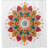 Farbenfrohe Mandala Duschvorhang (Vorderseite)