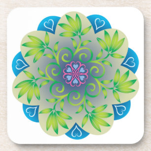 Farbenfrohe Mandala Energy Wheel Blume Harmonie Getränkeuntersetzer