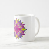 Farbenfrohe Mandala Energy Wheel Blume Harmonie Kaffeetasse (VorderseiteRechts)