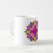 Farbenfrohe Mandala Energy Wheel Blume Harmonie Kaffeetasse (Vorderseite Links)