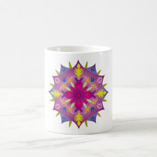 Farbenfrohe Mandala Energy Wheel Blume Harmonie Kaffeetasse