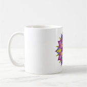 Farbenfrohe Mandala Energy Wheel Blume Harmonie Kaffeetasse (Links)